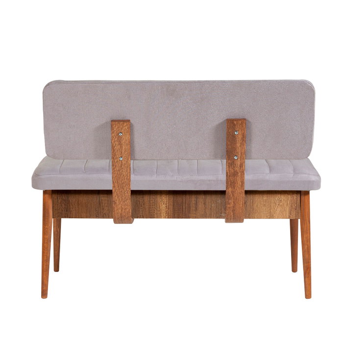 Hanah Home Banco Soho, Nogal, Banco de Terciopelo con Almacenamiento, Moderno Rústico Escandinavo, 110cm